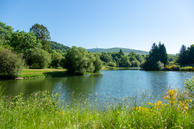 Nearby, the lake at Pradelles